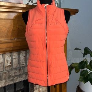 Coral zip up sleeveless vest